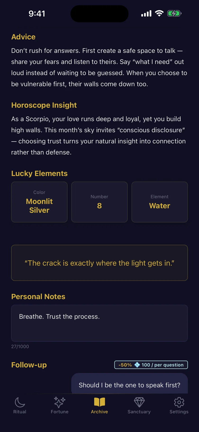 Your zodiac and follow-up questions, continuing the conversation