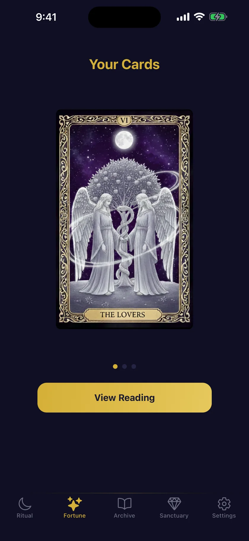 The card you drew, held here